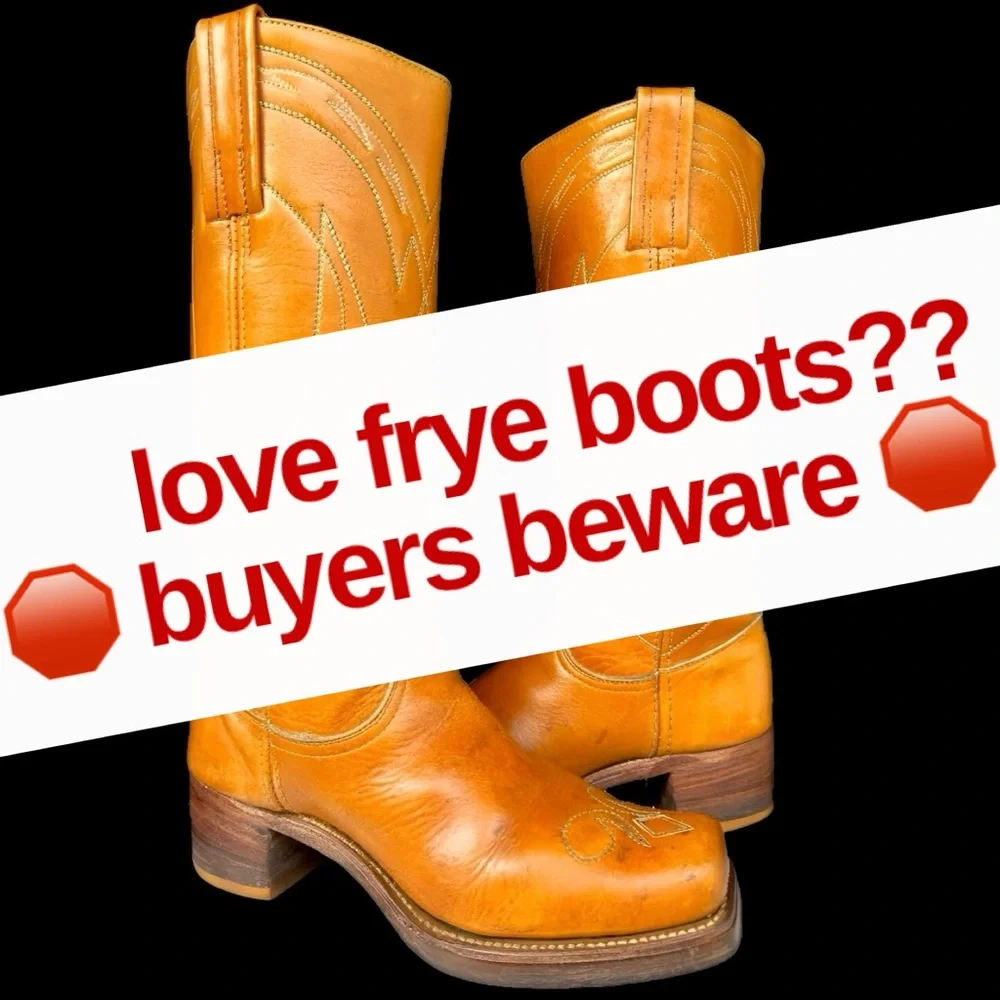 🛑 Buying Frye Vintage Boots? Read this! Cowboy Cowgirl Western Biker Moto Boots - Picture 1 of 16
